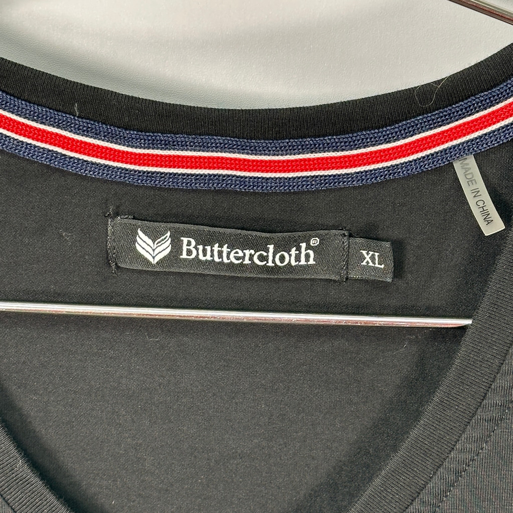 Buttercloth Black V-neck‎ Pocket T-shirt XL - Picture 2 of 4